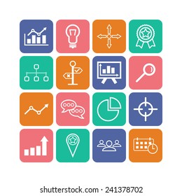 Set of simple business icons