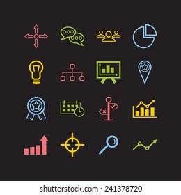 Set of simple business icons