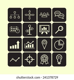 Set of simple business icons