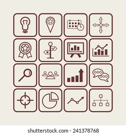 Set of simple business icons