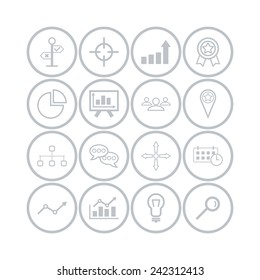 Set of simple business icons