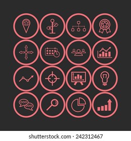 Set of simple business icons