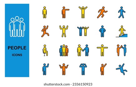 Set of simple business people icons