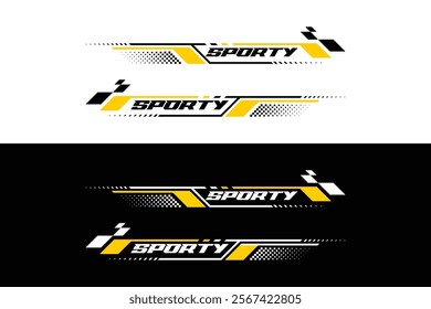 Set of simple car stripes. Car race stripes. Racing line sticker design. Graphic sport decal vinyl element. Automobile decoration. Racing vector design set vector EPS 10