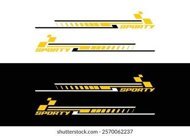 Set of simple car stripes. Car race stripes. Racing line sticker design. Graphic sport decal vinyl element. Automobile decoration. Racing vector design set vector EPS 10