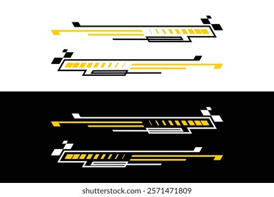 Set of simple car stripes. Car race stripes. Racing line sticker design. Graphic sport decal vinyl element. Automobile decoration. Racing vector design set vector EPS 10