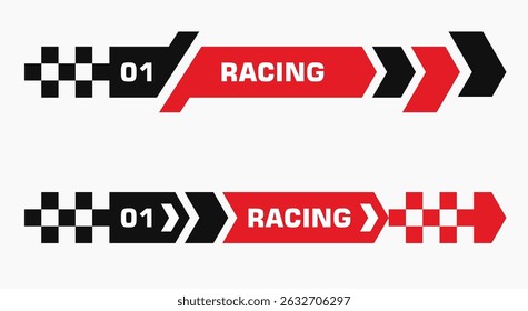 Set of simple car stripes. Car race stripes. Racing sticker design. Racing flag design. Graphic sport decal vinyl element. Automobile decoration. Racing design vector