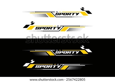 Set of simple car stripes. Car race stripes. Racing line sticker design. Graphic sport decal vinyl element. Automobile decoration. Racing vector design set vector EPS 10