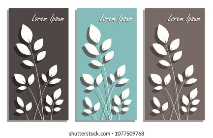 Conjunto de plantillas de tarjetas simples con fondo colorido. Ilustración del vector