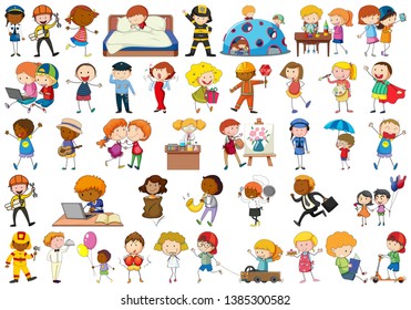 set of simple characters illustration