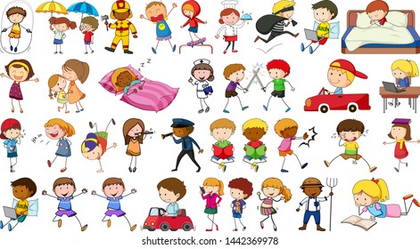 Set of simple characters illustration