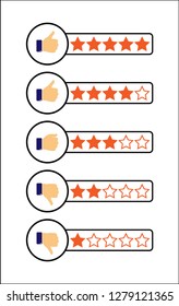 set of simple characters from one to five stars