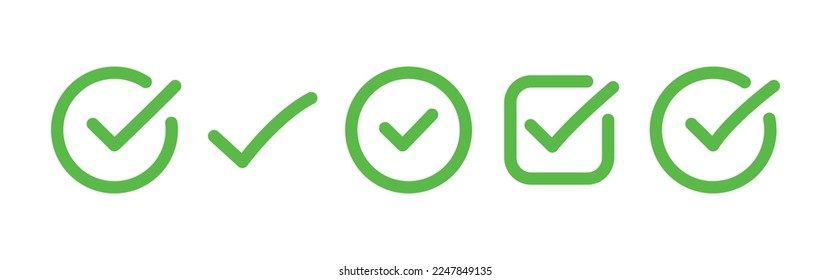 Set of simple checklist icon in round and rectangle shape for design element