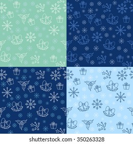 Set of simple Christmas and New Year patterns