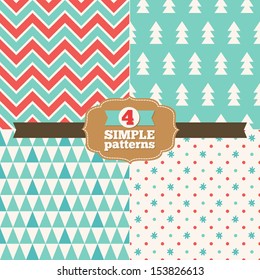 Set of simple Christmas patterns