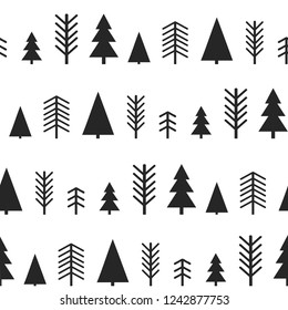 Set of simple Christmas patterns. color illustration of Christmas trees. flat design. winter