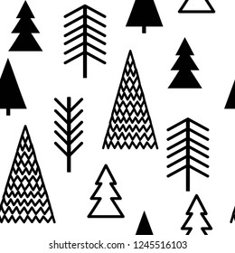 A set of simple Christmas patterns. color illustration of Christmas trees, snowflakes, leaves, branches, cranberries, berries. flat design. winter illustration