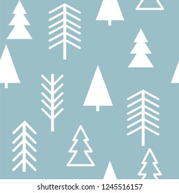 Set of simple Christmas patterns. color illustration of Christmas trees. flat design. winter