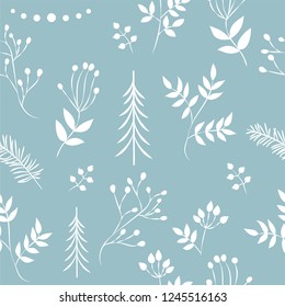 Set of simple Christmas patterns. color illustration of Christmas trees. flat design. winter
