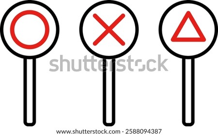 A set of simple circles and crosses cards