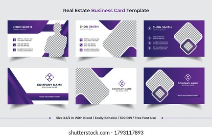 Set of simple and clean Modern Business card,Name card, Visiting card Template.Corporate Personal Business card template design with image background,Business web banner templates.Flat Business Card.