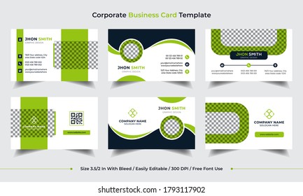 Set of simple and clean Modern Business card,Name card, Visiting card Template.Corporate Personal Business card template design with image background,Business web banner templates.Flat Business Card.