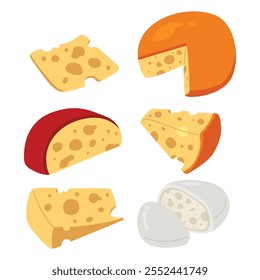 A set of simple and clean vector cheese illustration