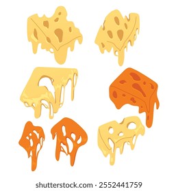 A set of simple and clean vector cheese illustration