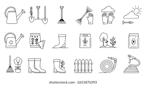A set of simple cleaning line icons. A minimalist collection of housekeeping and hygiene symbols for domestic service branding and apps.