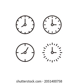 Conjunto de diseño de ilustración de icono de reloj simple, colección de símbolos de icono con vector de plantilla de estilo resaltado