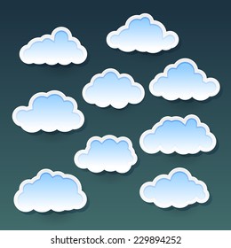 Set of simple clouds