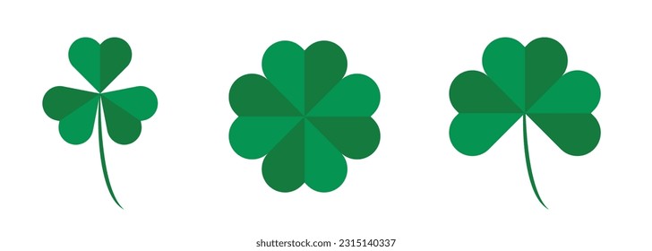 Set of simple clover leaf isolated