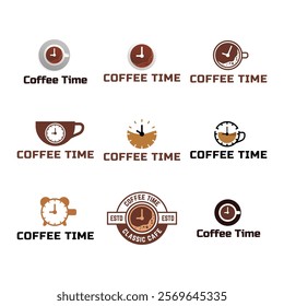 Set of Simple coffee icon, logo illustration.