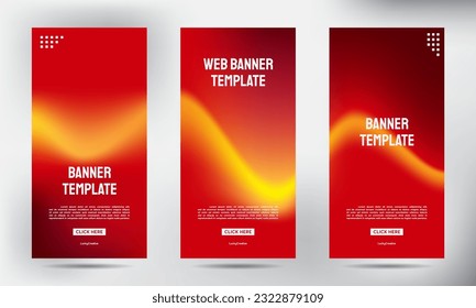 set of Simple Color flow roll up business brochure flyer banner design vertical template, cover presentation background, modern publication x-banner and flag-banner, Roll up banner stand