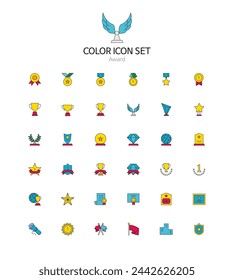 Conjunto de iconos de colores simples en vector
