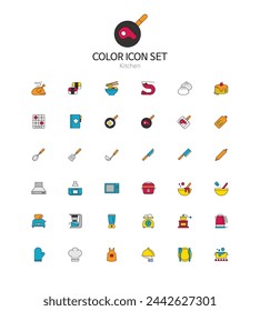 Set of simple color icons in vector