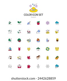 Set of simple color icons in vector