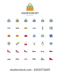 Set of simple color icons in vector