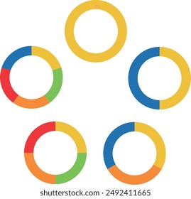 A set of simple colorful flow charts