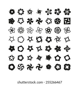 Set of simple colors and rotational characters