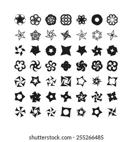 Set of simple colors and rotational characters