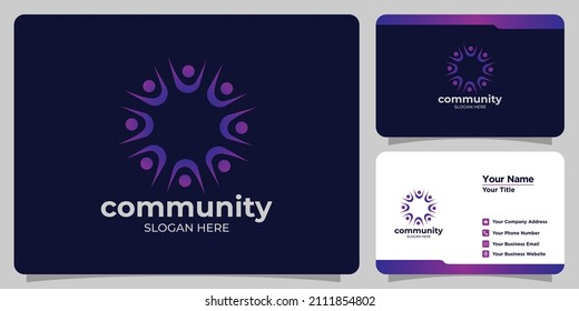 set of simple community logos and business cards