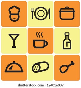 set of simple cooking icons