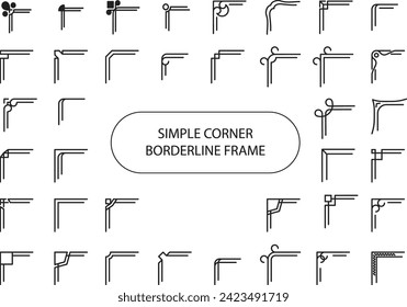 Set von Simple Corner, Frames, Design Elemente, Grenze, kalligraphische, dekorative Elemente Sammlung. Vektorgrafik.