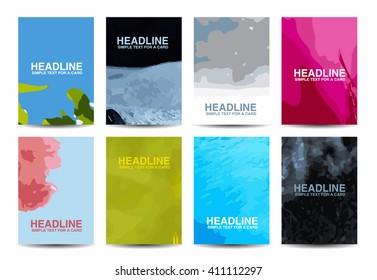 Set of simple creative universal cards. Elements of a zebra, sunflower, brick. Abstract Paint Texture. Hand Drawn forest, woods. Design poster, card, invitation, placard, brochure. Vector. Isolated.