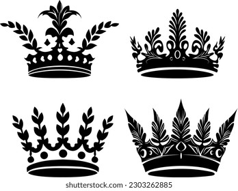 set of simple crowns with plants elements. Second collection