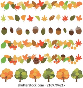 set of simple and cute autumn illustrations