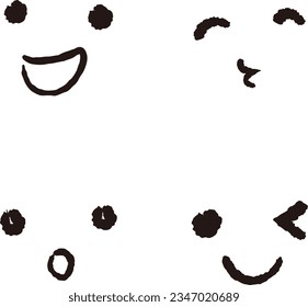 A set of simple and cute facial expressions (hand drawn)