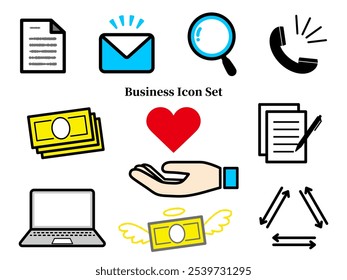 A set of simple and cute icons that can be used for business.