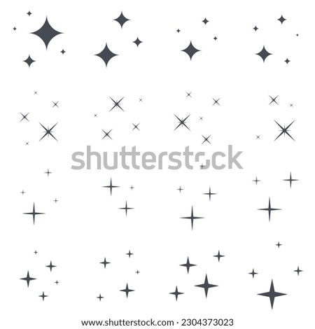 set of simple decor elements, groups of shaining stars Stock photo © 